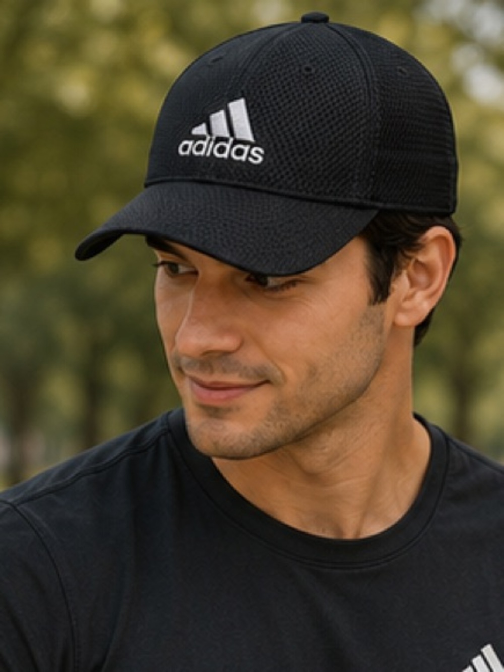 Adidas Black Mesh Cap with Silver Logo